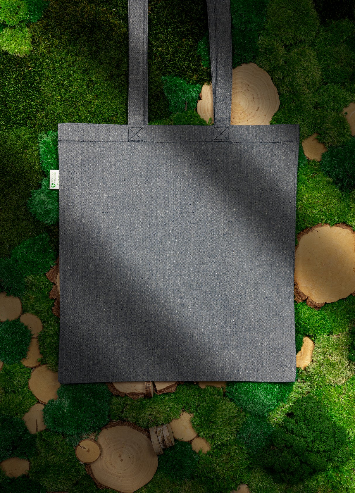 Torba bawełniana 380x420mm Szara melanżowa Uchwyt: 70cm