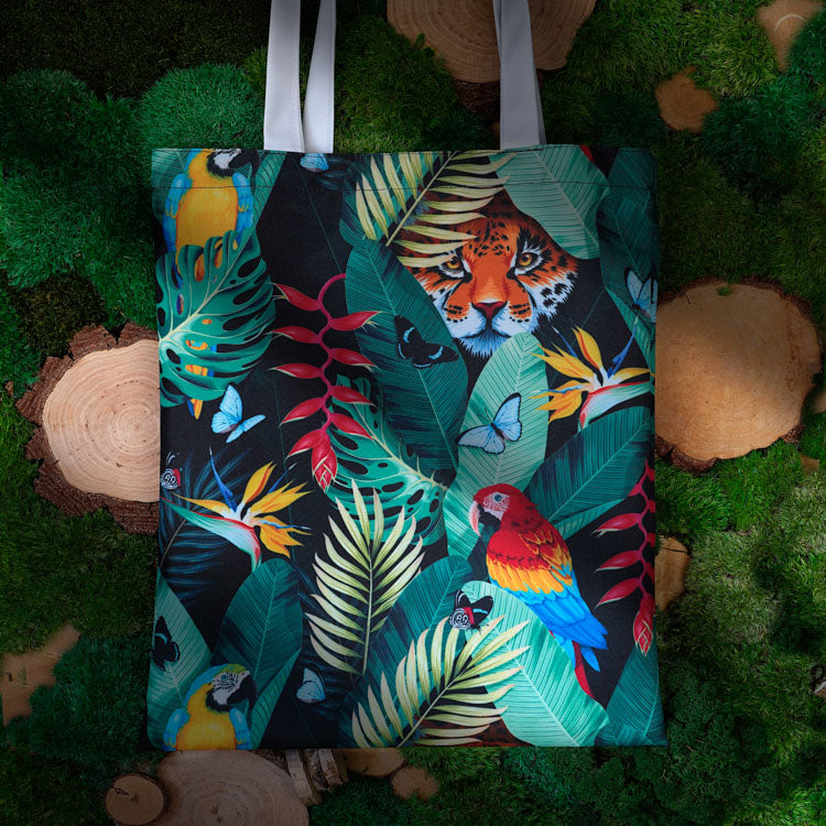 Torba bawełniana TYGRYS LIŚCIE 35x45cm