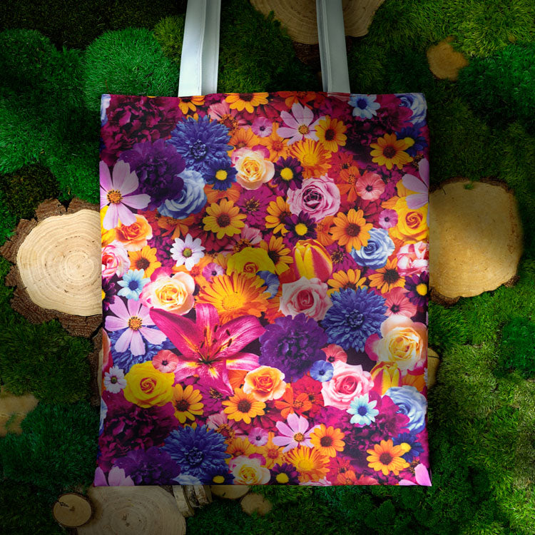 Torba bawełniana 350x450mm KWIATY RÓŻOWA LILIA