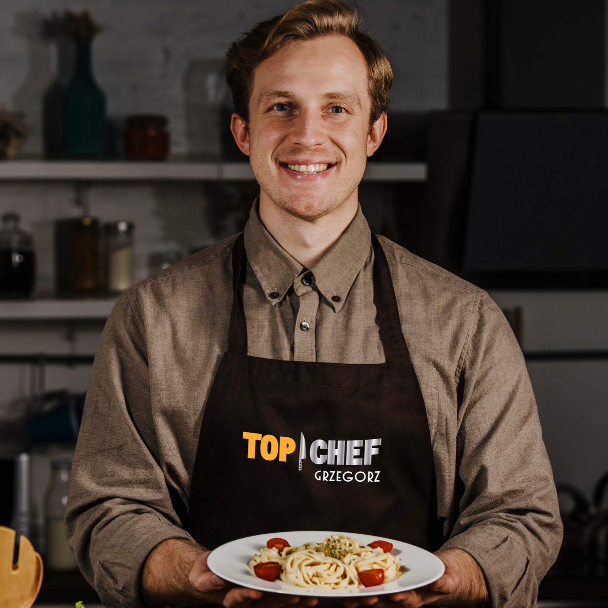 Fartuch kuchenny bawełniany TOP CHEF + IMIĘ