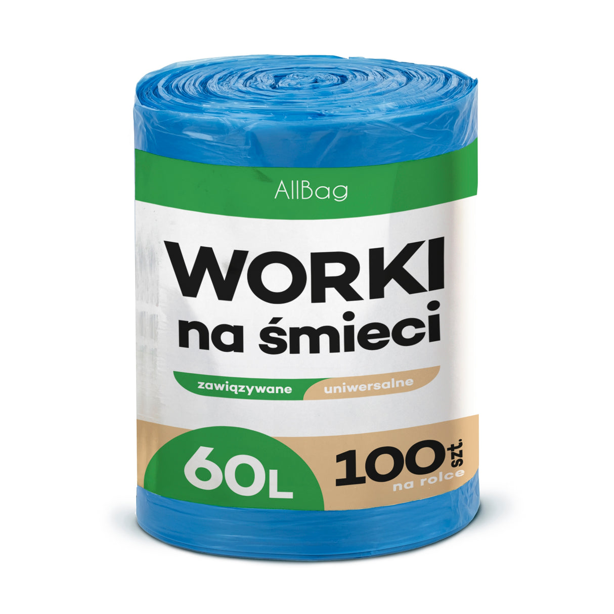 Duża rolka worków na śmieci WIĄZANE 60L