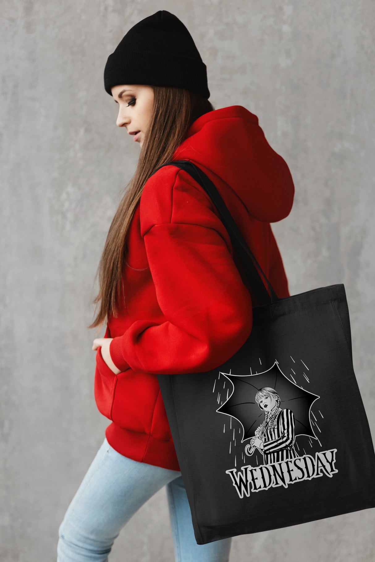 Torba bawełniana WEDNESDAY ADDAMS CZARNO BIAŁA