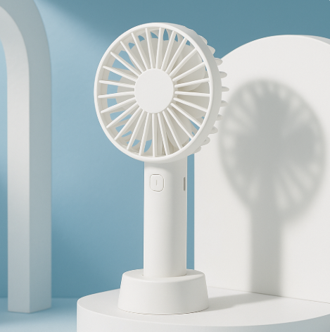 Biały mini przenośny wiatraczek USB