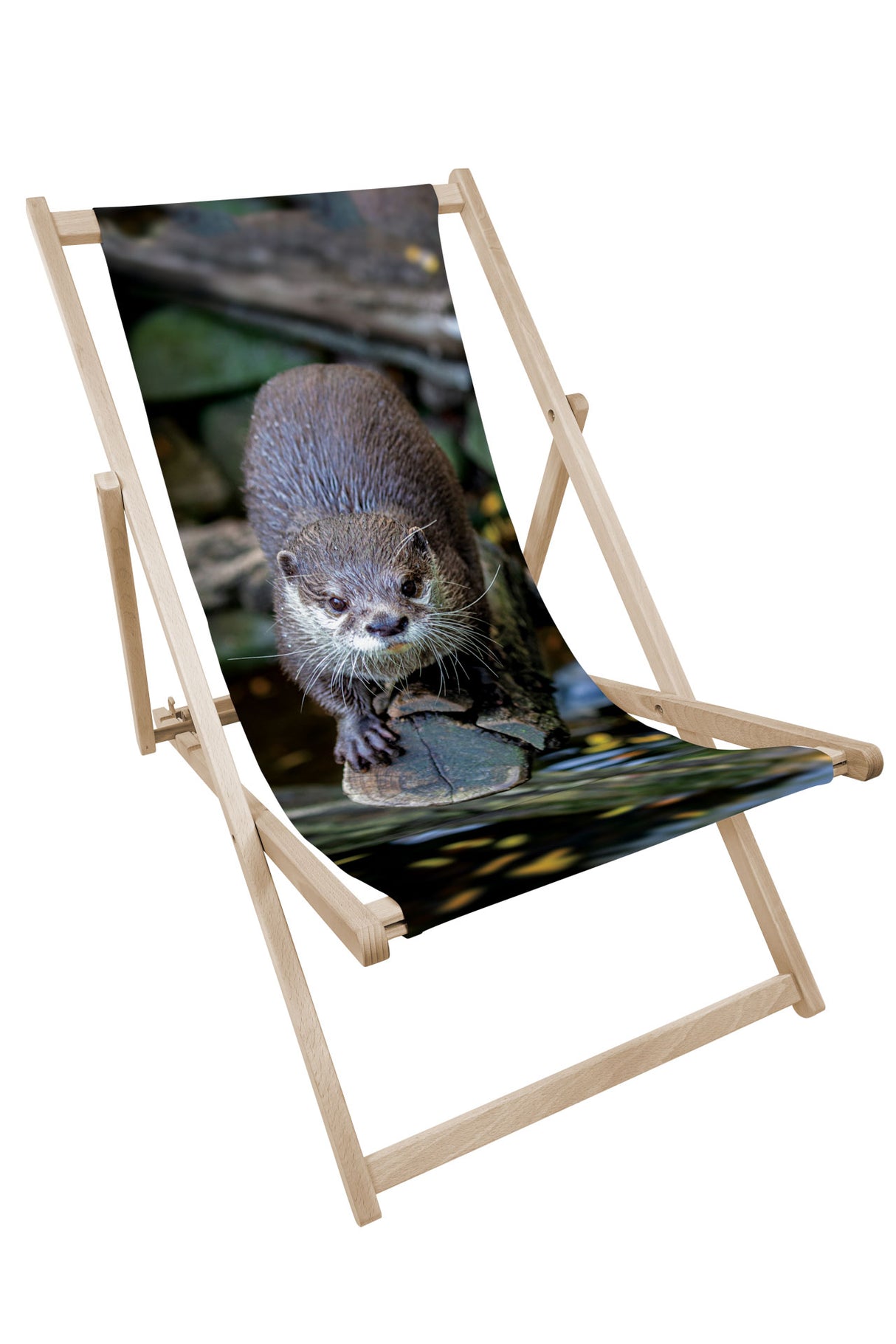 Leżak drewniany z nadrukiem WYDRA