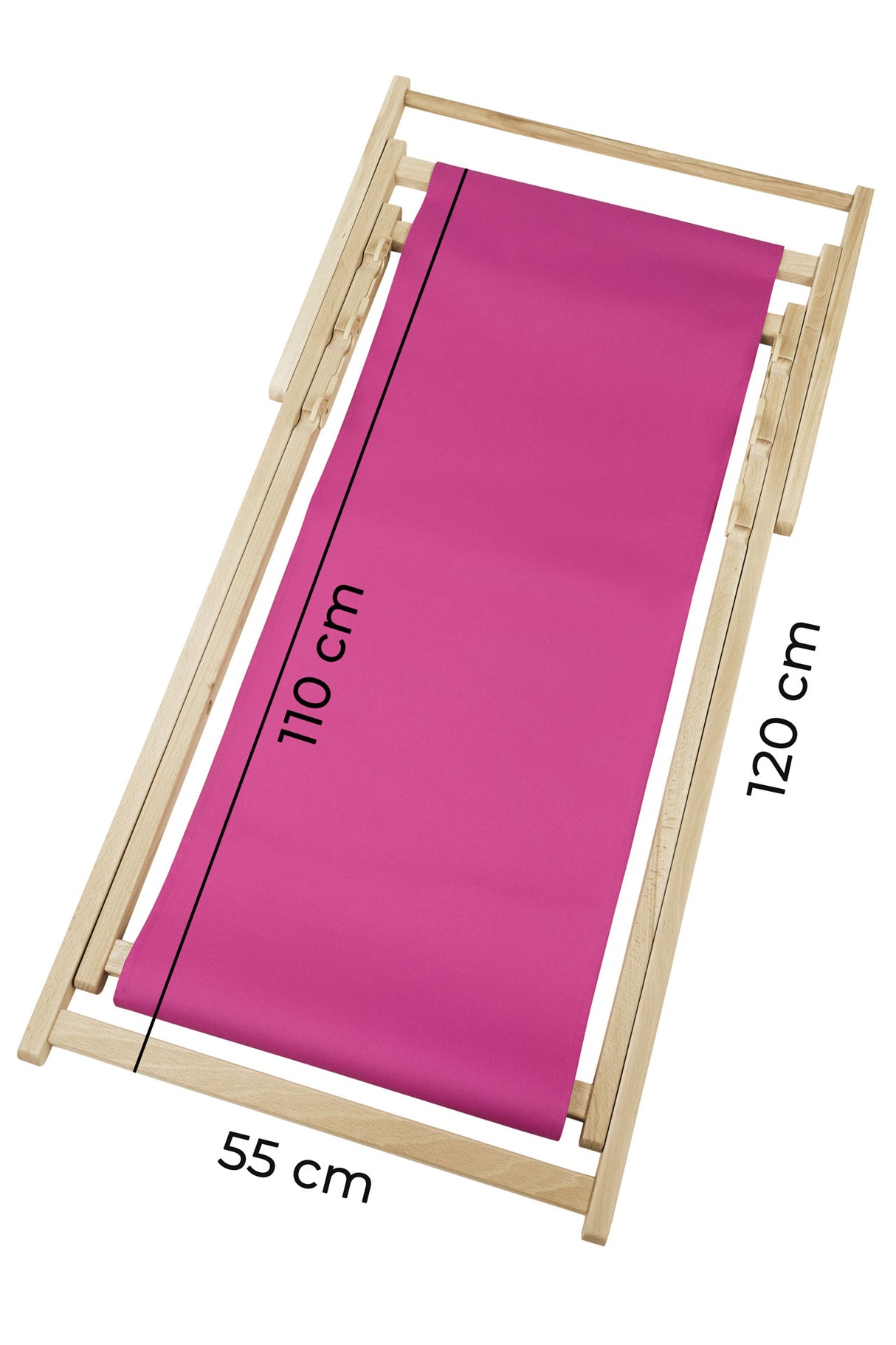 Leżak drewniany z nadrukiem KWIATY Z NIEZAPOMINAJKAMI