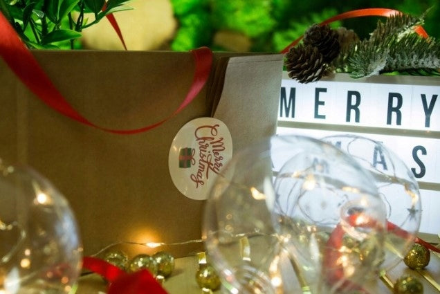 Naklejki świąteczne MERRY CHRISTMAS ozdobne 10szt.