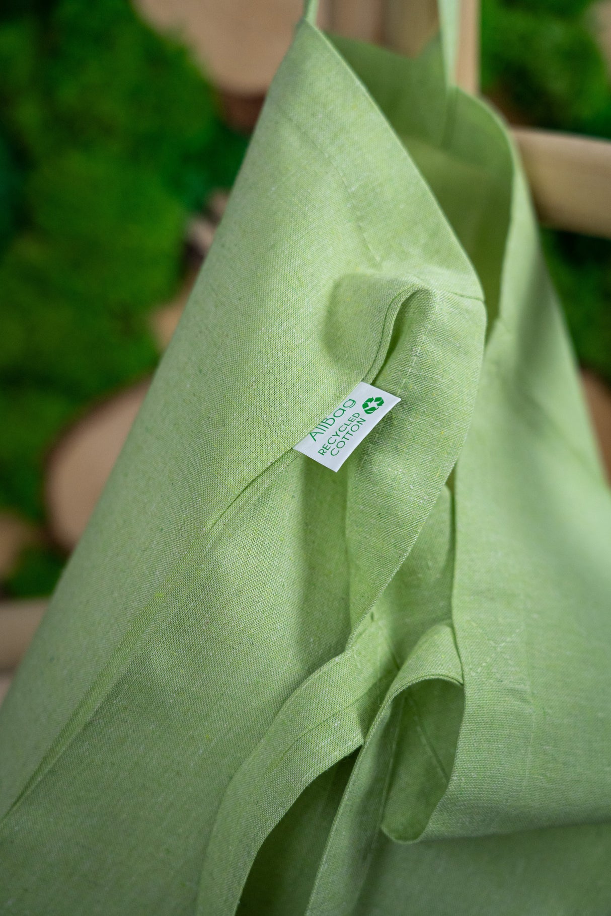 Torba bawełniana 380x420mm Zielona Uchwyt: 70cm