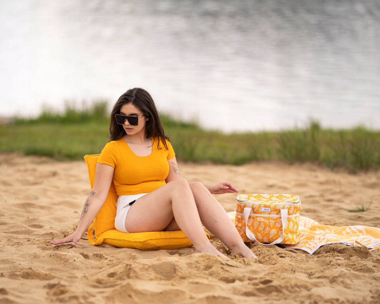 Leżak podróżny materiałowy