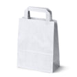 Torba papierowa z uchwytem płaskim 180x80x230mm Biała
