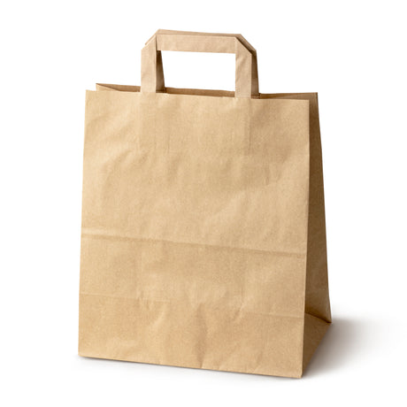 Torba papierowa z uchwytem płaskim 260x140x300mm Brązowa