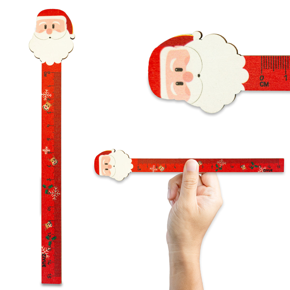 Mini Ruler Christmas Ruler with a Christmas motif, 21 cm, 3 pcs. – Allbag