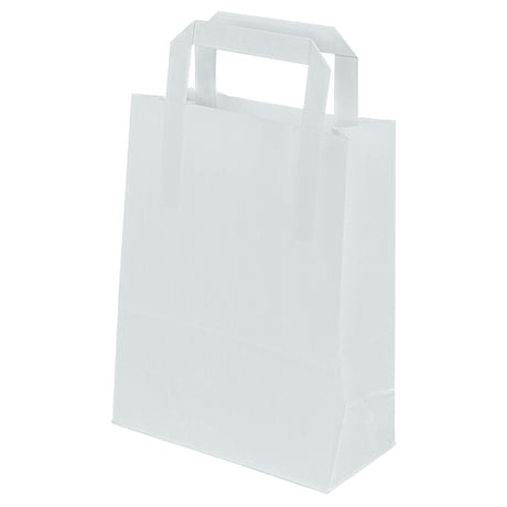 Torba papierowa z uchwytem płaskim 180x80x230mm Biała