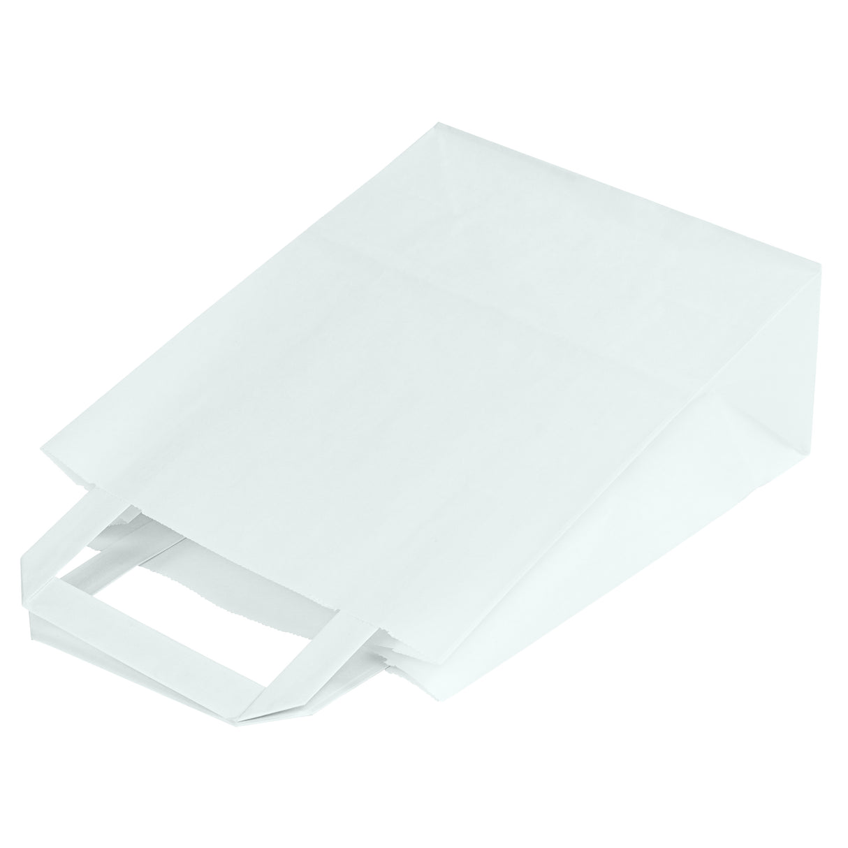 Torba papierowa z uchwytem płaskim 180x80x230mm Biała