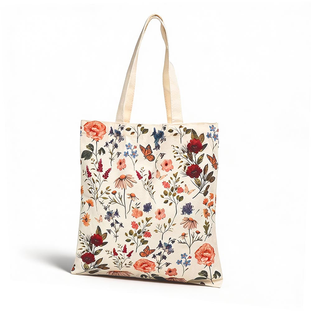 Torba bawełniana 350x380mm Ecru Kwiaty