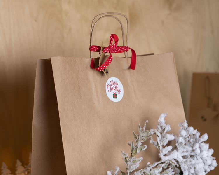 Zestaw torebek Świątecznych do pakowania prezentów BRĄZOWY