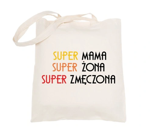 Torba bawełniana 38x42 cm 140 g/m2 - Super Mama