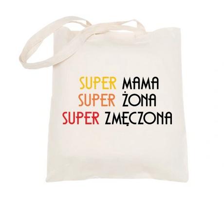 Torba bawełniana 38x42 cm 140 g/m2 - Super Mama