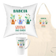 Zestaw Fartuch,Kubek,Poduszka Babcia Szefowa Ogrodu Prezent na Dzień Babci
