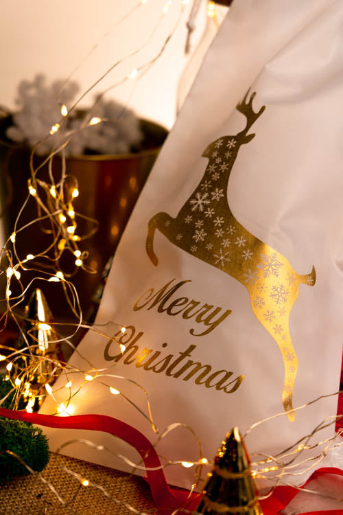 Woreczek poliestrowy świąteczny 17x36cm MERRY CHRISTMAS