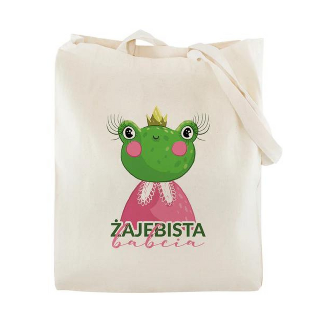 Torba Bawełniana Żajebista Babcia Prezent na Dzień Babci Ecru