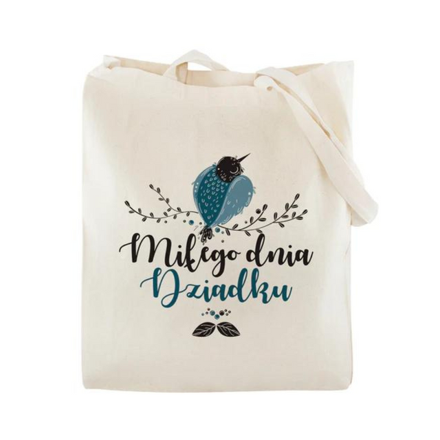 Torba Bawełniana Miłego Dnia Dziadku Prezent na Dzień Dziadka Ecru