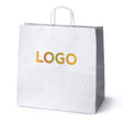 Torba Papierowa 400x180x390mm z Nadrukiem FULLPRINT Biała 50 szt.