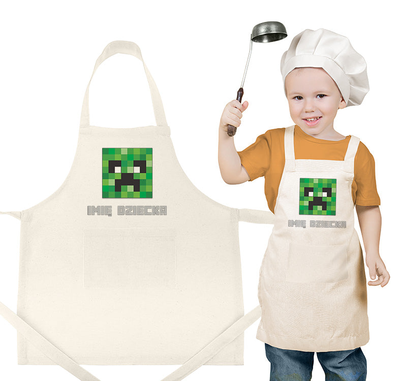 MINECRAFT CREEPER children's apron + NAME – Allbag
