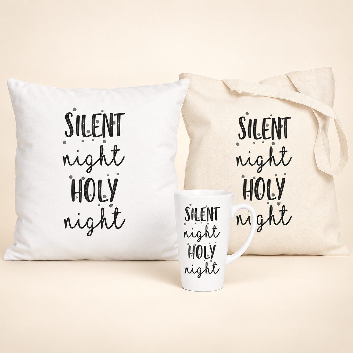 Zestaw świąteczny Silent Night – torba, kubek i poduszka