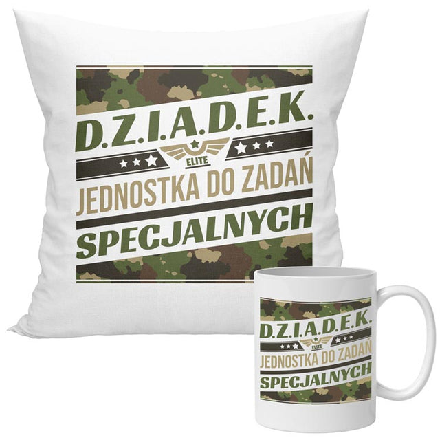 Zestaw Poduszka Kubek Jednostka do zadań specjalnych Prezent na Dzień Dziadka