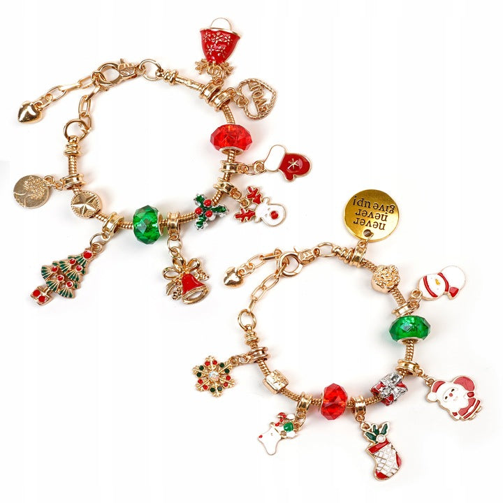 Bożonarodzeniowy zestaw bransoletek z zawieszkami