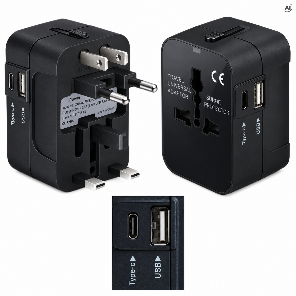 Uniwersalna przejściówka podróżna USB