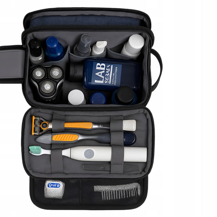 Czarna kosmetyczka podróżna męska