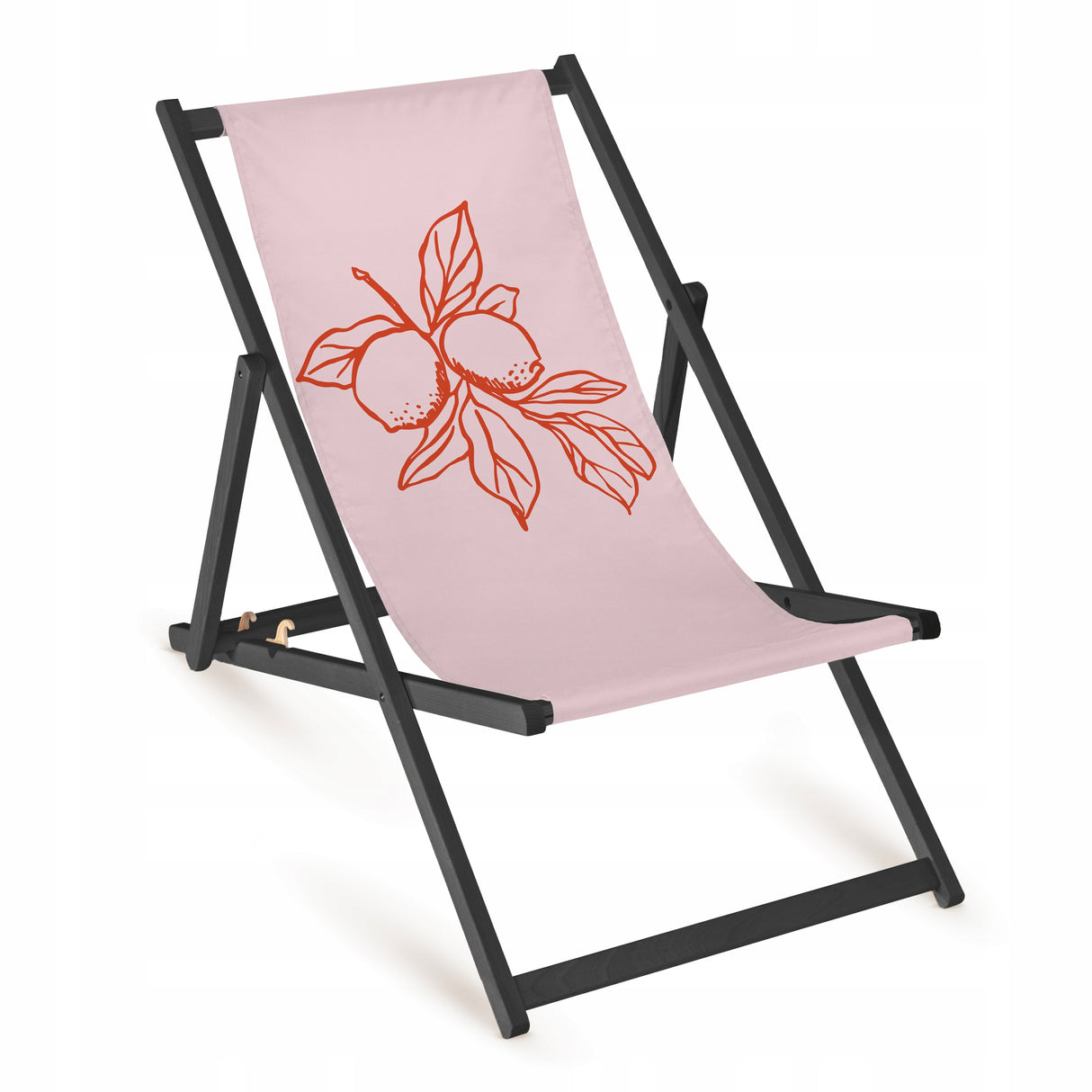 Leżak drewniany LEMON RED - Czarny Stelaż