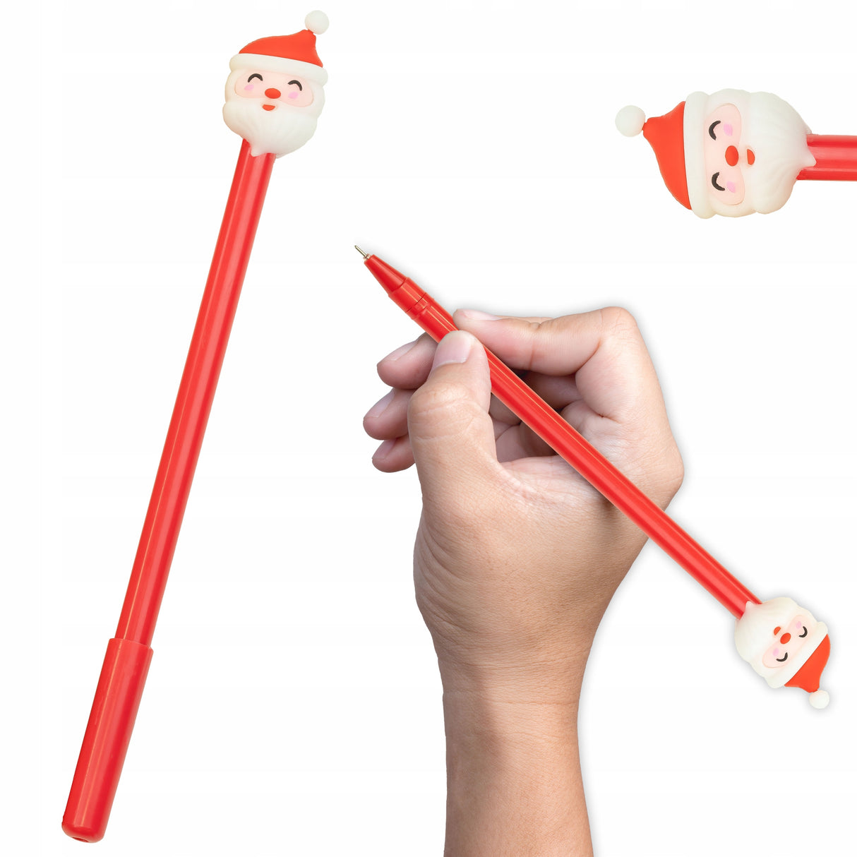 Długopis świąteczny czerwony Mikołaj
