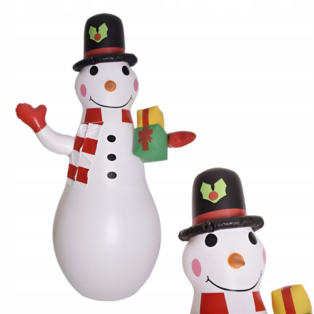 Dmuchany bałwan świąteczny z prezentem LED 180cm