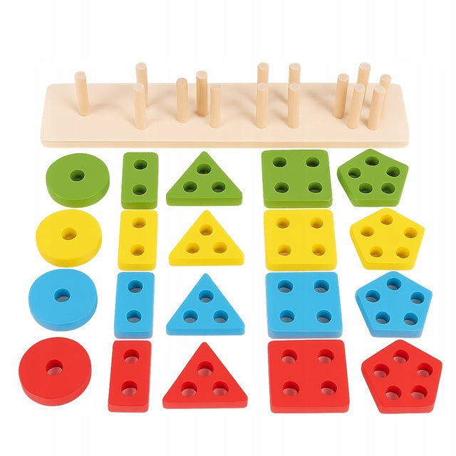Drewniana układanka edukacyjna figury geometryczne