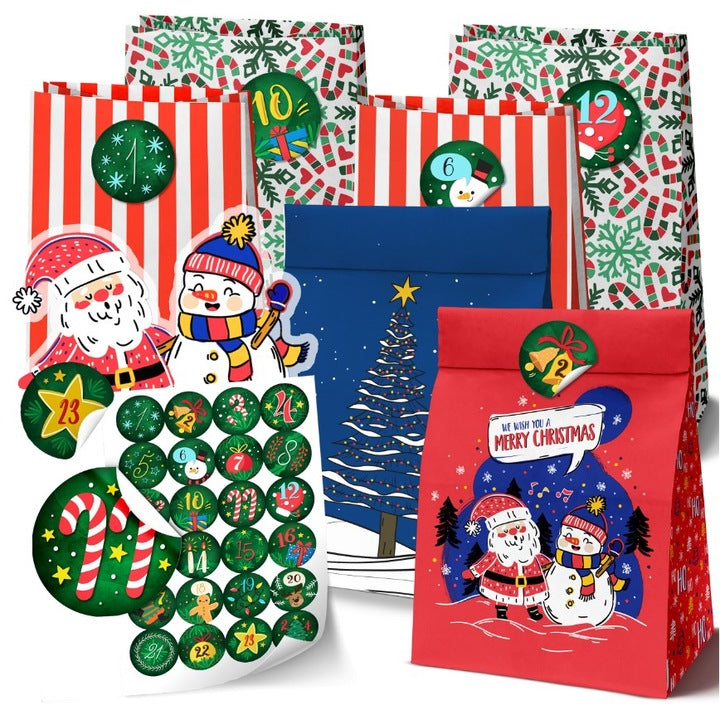 Eko kalendarz adwentowy DIY 24szt naklejki
