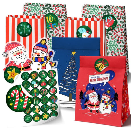 Eko kalendarz adwentowy DIY 24szt naklejki