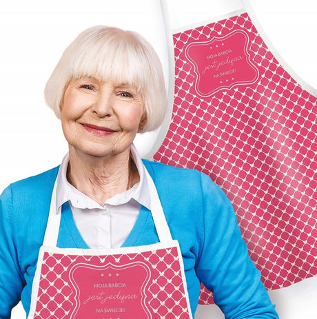 Fartuch Kuchenny Moja Babcia jest jedyna na Świecie Prezent na Dzień Babci