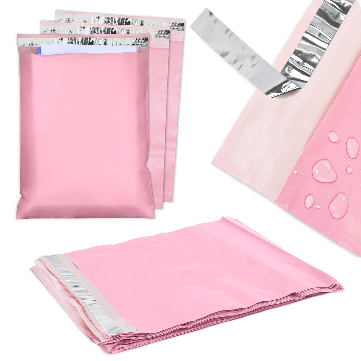 Różowe foliopaki kurierskie B3 400x500mm 50 szt.