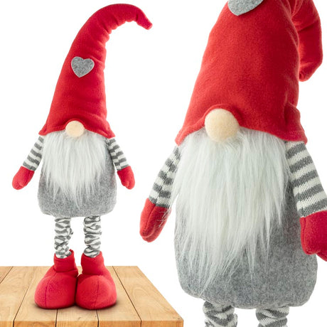 Świąteczny skrzat stojący z teleskopowymi nogami 75cm