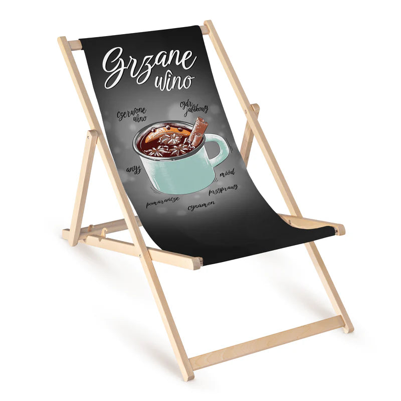 Leżak Zimowy Drewniany Zima GRZANE WINO