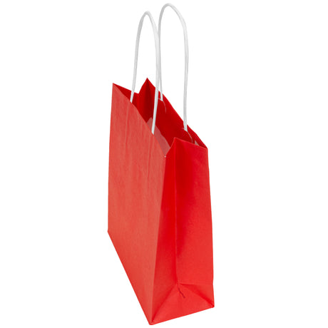 Torba papierowa z uchwytem skręcanym 180x80x220mm Czerwona Premium