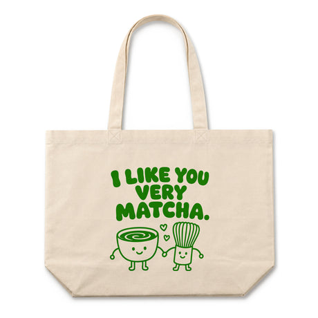 Cotton bag 510x150x380mm Ecru I LIKE YOU VERY MATCHA