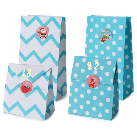 Papierowy kalendarz adwentowy 130x80x240mm Biało Niebieski