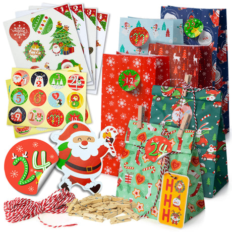 Papierowy kalendarz adwentowy DIY Mikołaj