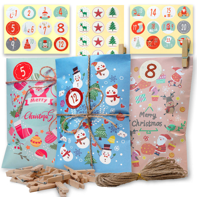 Pastelowy kalendarz adwentowy Merry Christmas