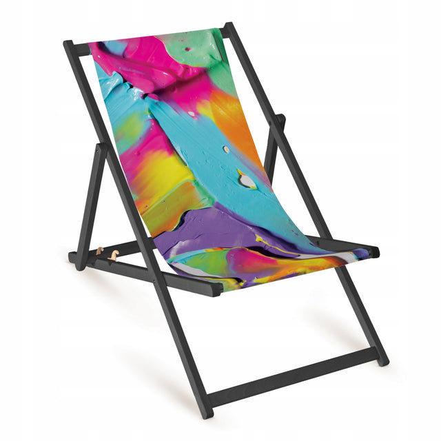 Leżak drewniany FARBA - Czarny Stelaż