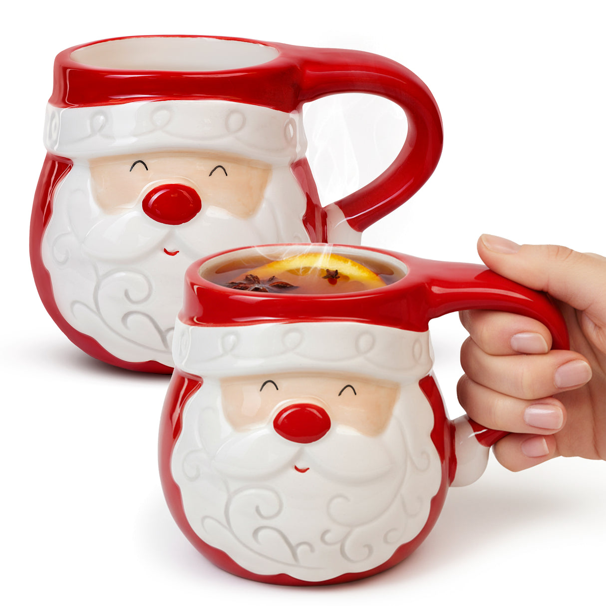 Ceramiczny kubek świąteczny z motywem Mikołaja 350ml