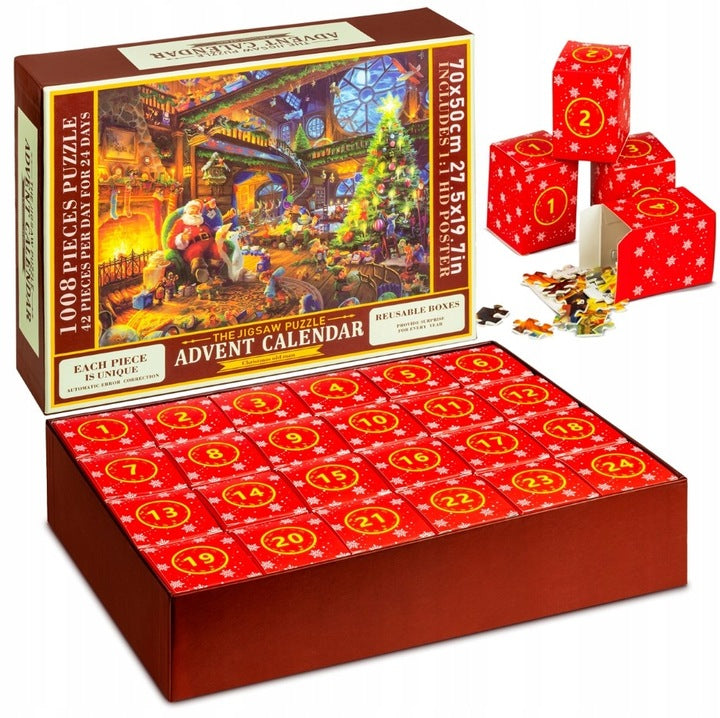 Kalendarz adwentowy Puzzle obrazek Mikołaja